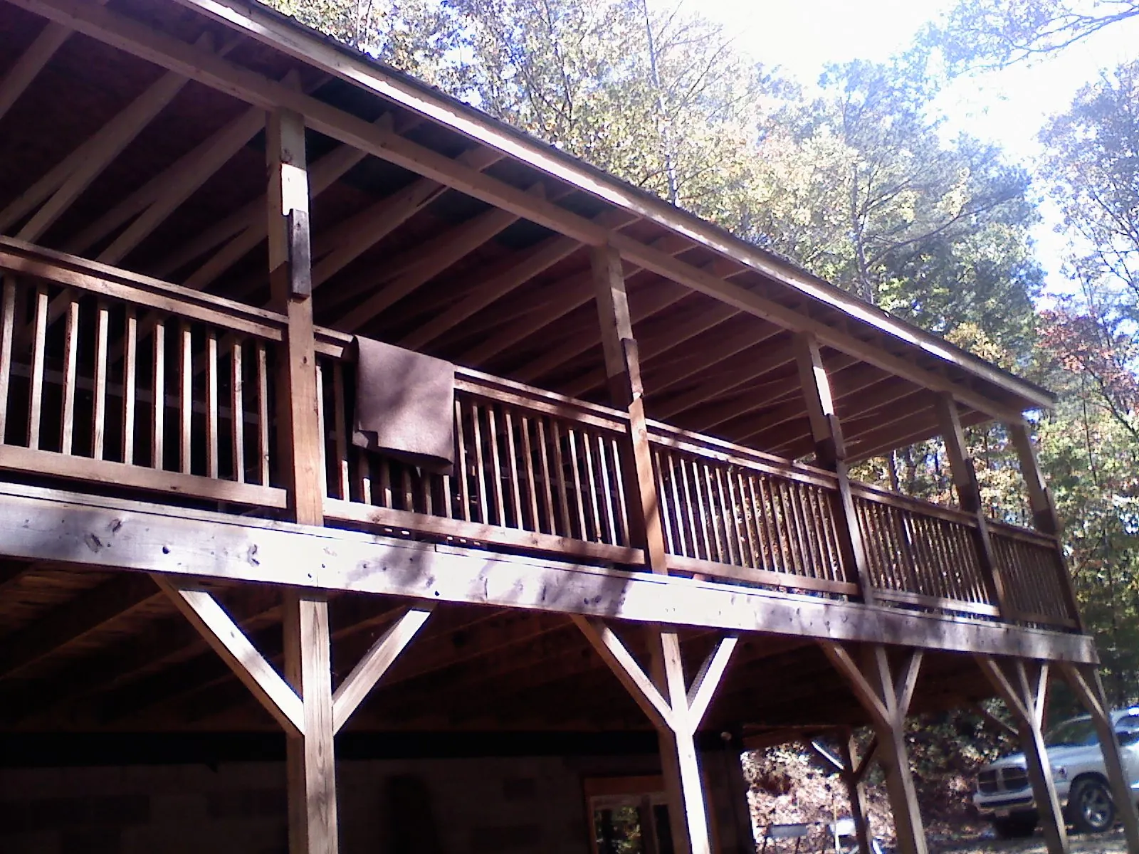 Timber framing under a new elevated porch and deck — Roof Leak Repair in Panama City Beach by Roofing Brothers